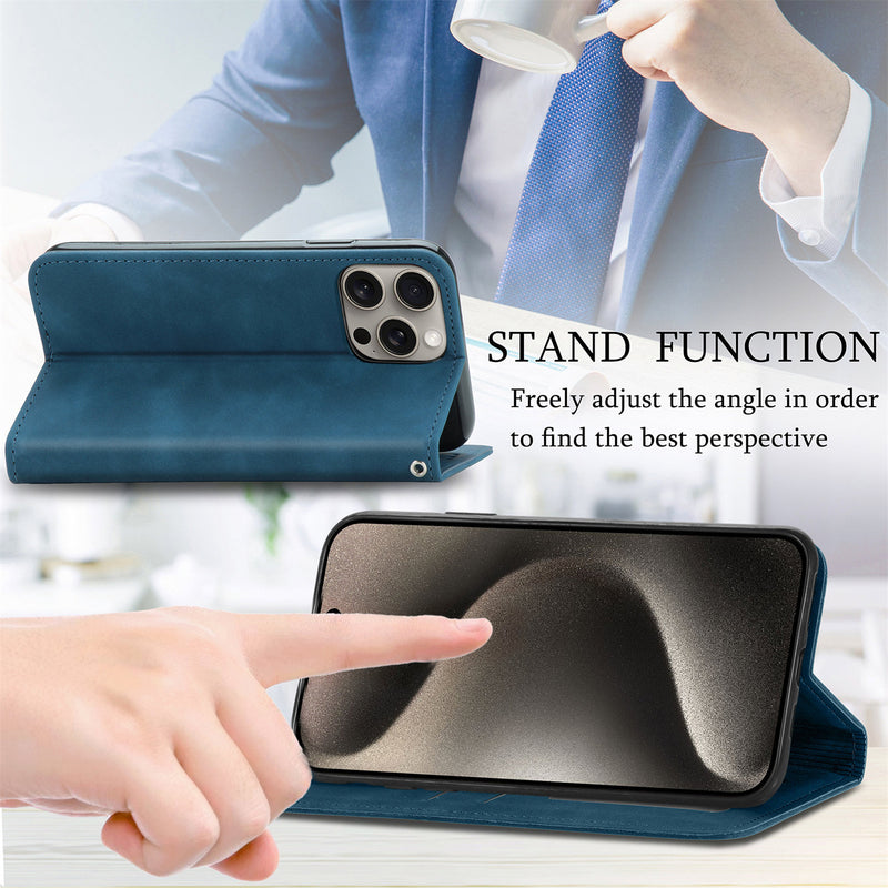 Load image into Gallery viewer, [With Card Slot] Apple iPhone 11/Pro/Pro Max Minimalist Flip Full-cover Protective Genuine Leather Series Case
