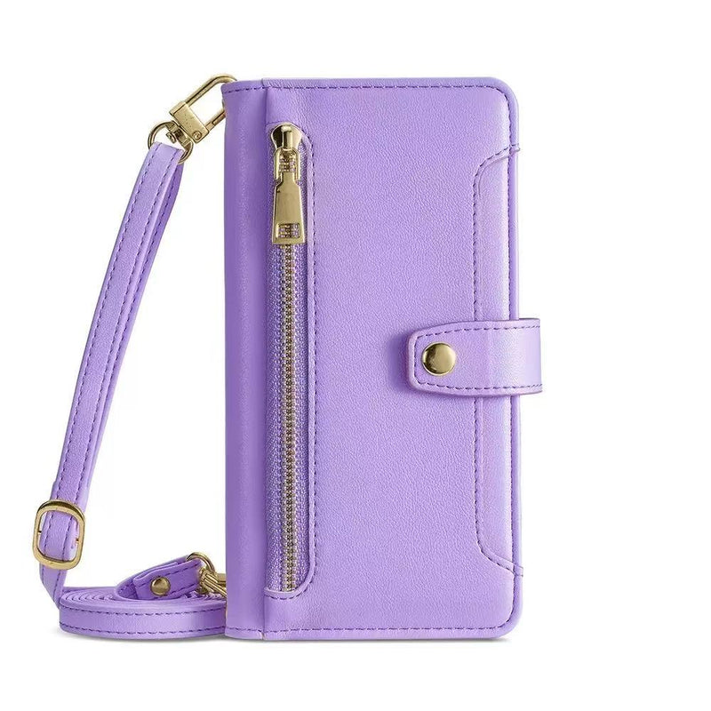 Load image into Gallery viewer, [With Card Slot] Apple iPhone 16e &amp; 17e - Multi-Function Flip Leather Zipper Wallet Case With Wrist &amp; Shoulder Strap - i-Station Mobile Phone &amp; Electronic Device Repair and Accessories
