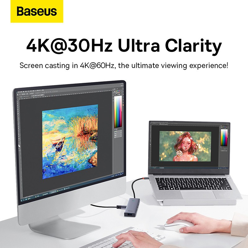 Load image into Gallery viewer, Baseus Flite Series 5-Port HUB Docking Station (Type-C to HDMI4K@30Hz*1+USB 3.0*4) - i-Station Mobile Phone &amp; Electronic Device Repair and Accessories
