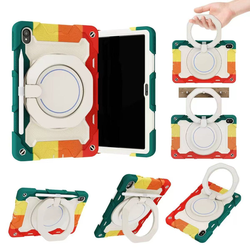 Load image into Gallery viewer, [With Shoulder Strap] Lenovo Idea Tab 11” 2025 (TB336FU/TB336ZU) - Silicone + PC Heavy Duty Series Case With 360° Rotating Stand
