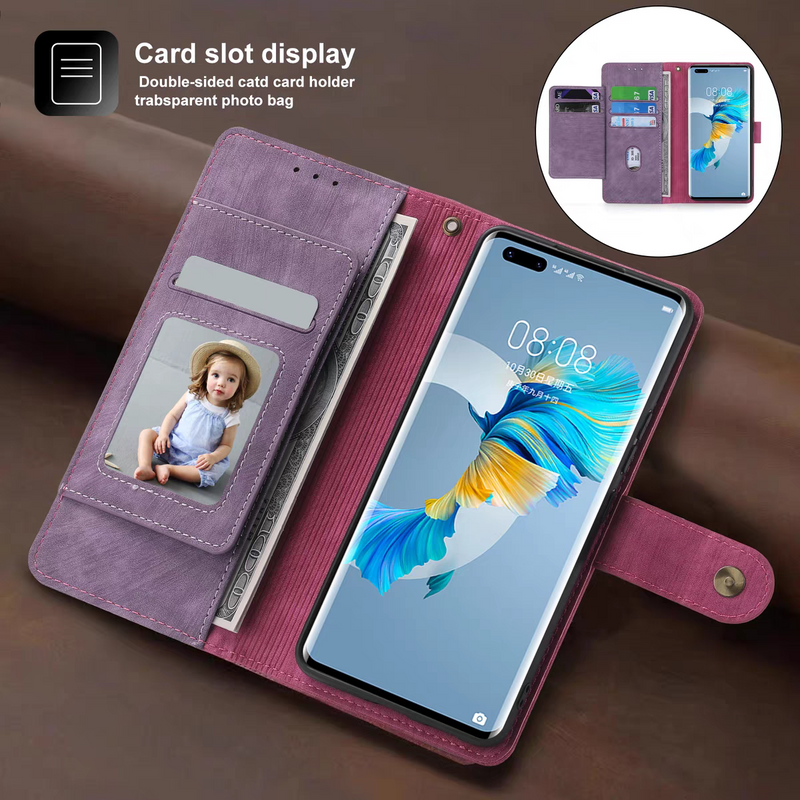 Load image into Gallery viewer, [With Card Solt] Huawei Mate 40/Pro/Pro+ Full-coverage Leather Shockproof Wallet Series Case
