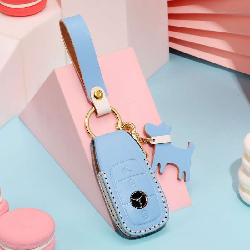 Load image into Gallery viewer, Mercedes Benz Genuine Leather Full Protection Car Key Fob Case Cover For Benz A-Class, C-Class, E-Class, G-Class, S-Class
