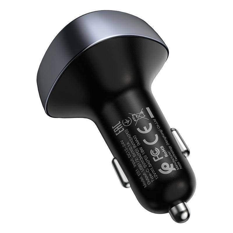 Load image into Gallery viewer, [E51] HOCO Dual USB + PD USB-C Port 18W Car Charging Adapter With FM Transmitter (E51)
