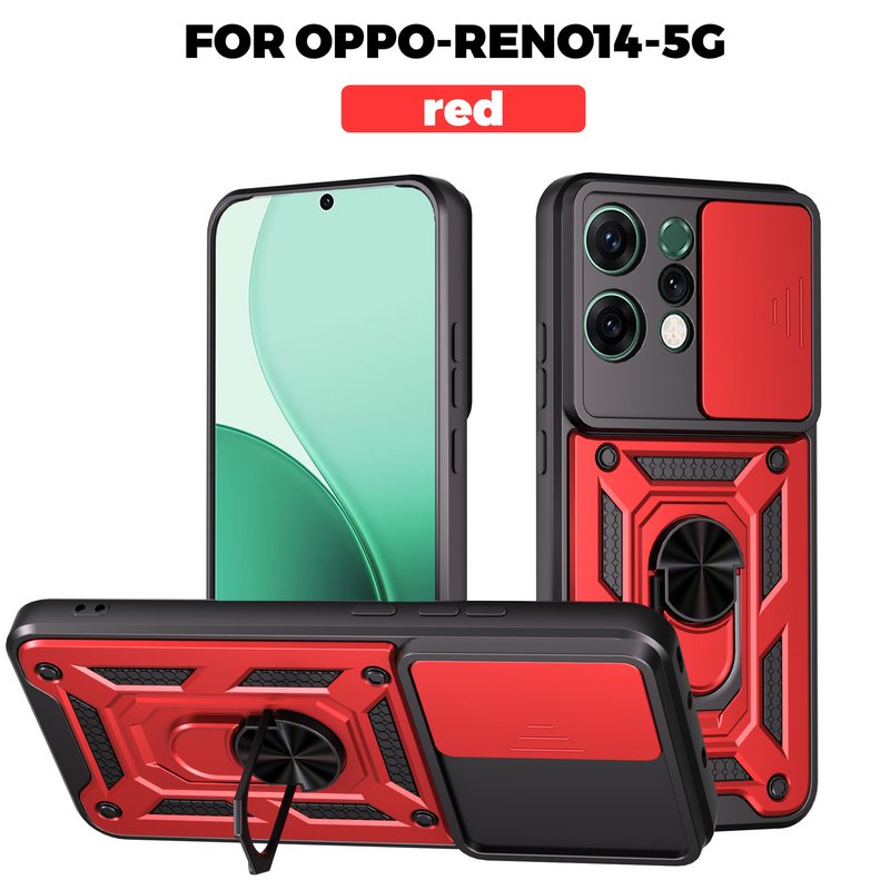 Load image into Gallery viewer, [With Ring Kickstand][Camera Cover] OPPO Reno14/F/Pro Shield Shockproof Rugged Heavy Duty Case
