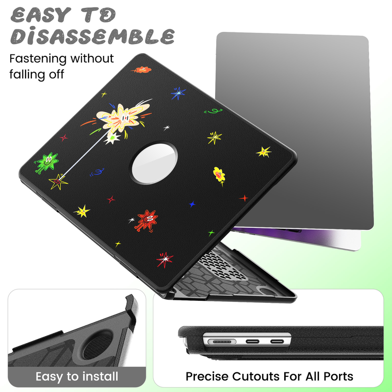 Load image into Gallery viewer, [Built-in Stand] Apple MacBook Air 13&quot; (A2179 &amp; A2337 &amp; A1932) - Cute Leather Anti-Shock Cooling Case
