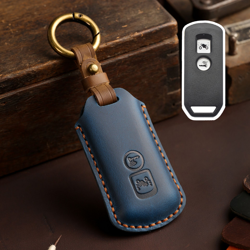 Load image into Gallery viewer, Honda Motorcycle Handcrafted Genuine Leather Car Key Fob Case Cover For PCX 125, PCX 150, PCX 160, ADV 150, ADV160, SH 125i, SH150i, Forza 300, Forza 350
