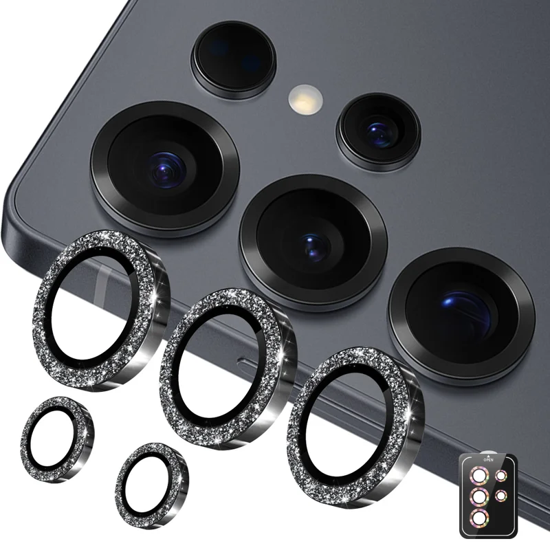 Load image into Gallery viewer, Samsung Galaxy S26/Plus/Ultra - Diamond-inlaid Metal Rear Camera Protector Film
