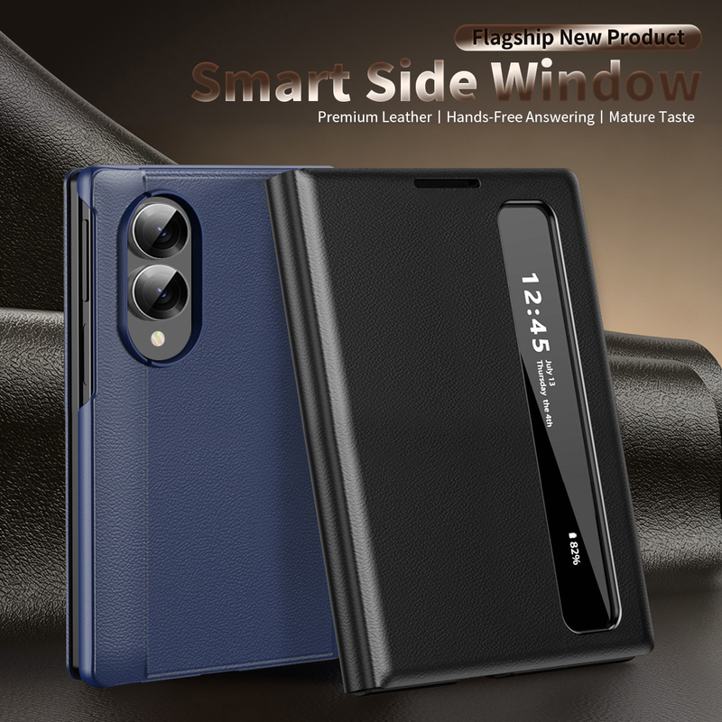 Load image into Gallery viewer, [With Card Slot] Samsung Galaxy Z Fold8/Ultra - Smart Window Allows Answering Calls Without Opening the Cover Leather Case
