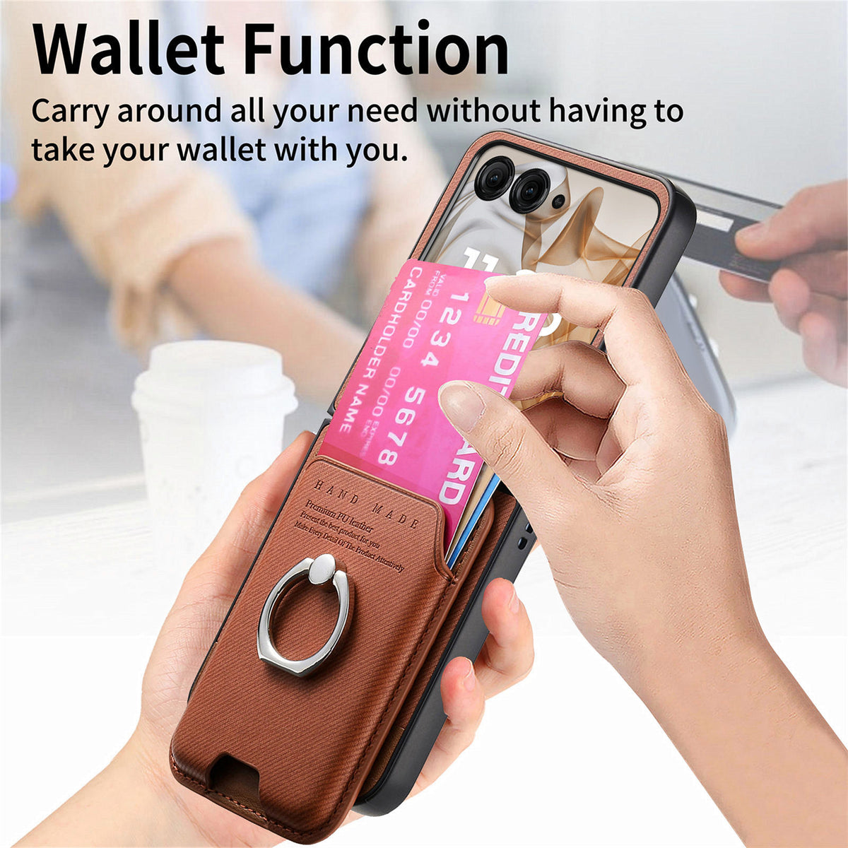 [With Magnetic Card Holder] Motorola Moto Razr 40/Ultra Anti-drop Protective Flip Stand Case - i-Station Mobile Phone & Electronic Device Repair and Accessories