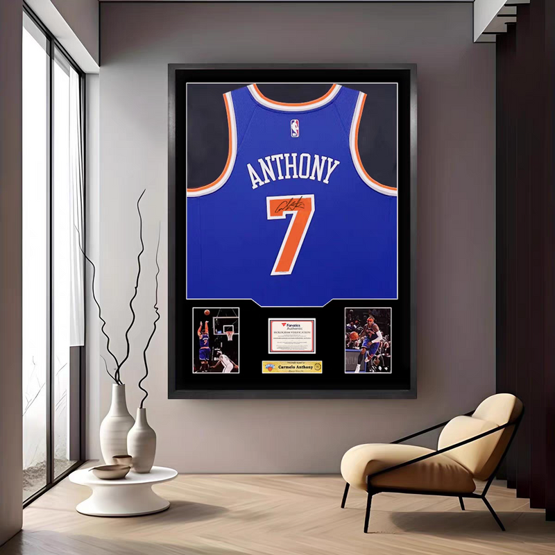 Load image into Gallery viewer, Carmelo Anthony New York Knicks Framed Jersey Display – Facsimile Signature Edition - i-Station Mobile Phone &amp; Electronic Device Repair and Accessories
