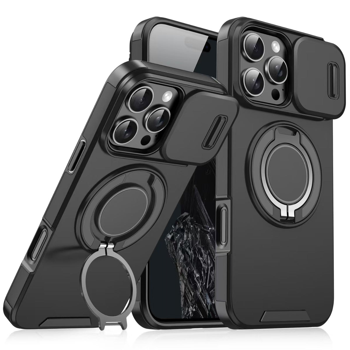 [With Slide Lens Cover][Magsafe Compatible] Apple iPhone 11/Pro/Pro Max Military-Grade Shockproof Protective Stand Series Case - i-Station Mobile Phone & Electronic Device Repair and Accessories