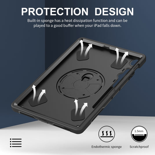 Samsung Galaxy Tab S10 FE Plus (2025) 13.1" - 360° Rotatable Heavy Duty Protective Case With Strap