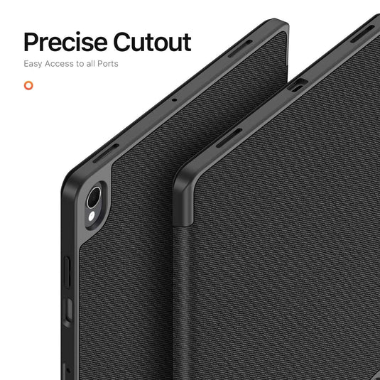 [With Pen Slot] Samsung Galaxy Tab S12 Plus (2026) 12.4" Premium PU Fabric Texture Shockproof Case