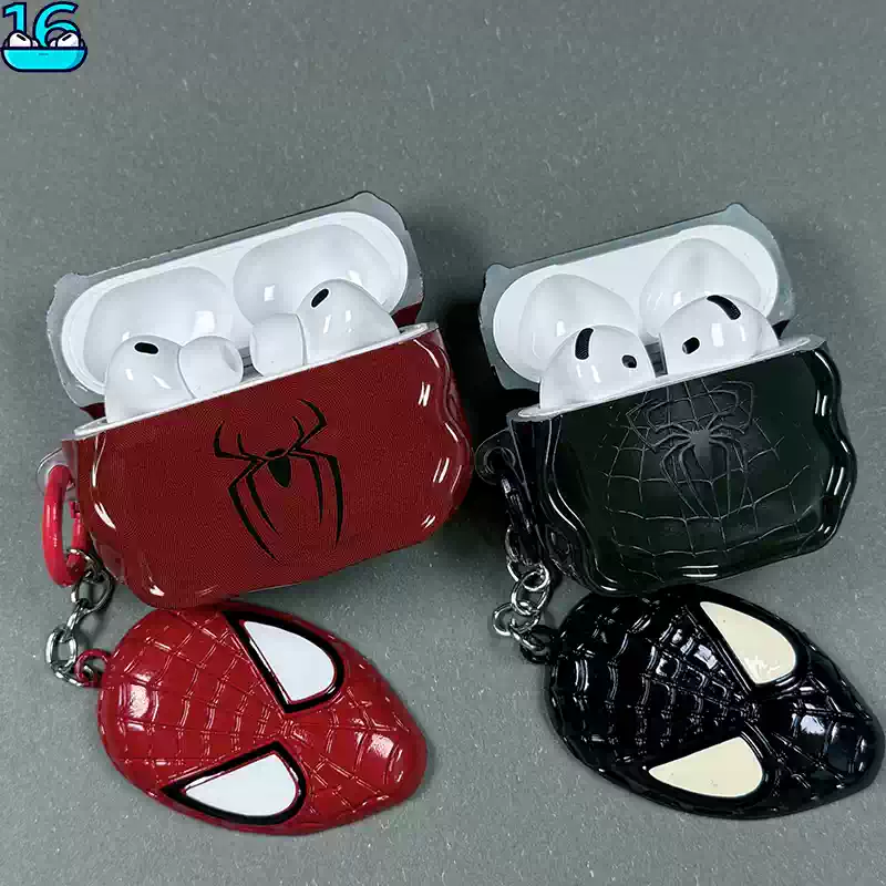 Load image into Gallery viewer, [Metal Keychain] Apple AirPods 4 Spider-Man Shockproof Silicone Protective Cover Case
