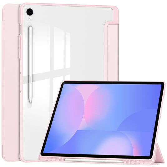 [With Pen Slot] Samsung Galaxy Tab S10 FE Plus (2025) 13.1" - Acrylic Transparent Foldable Flip Cover Case