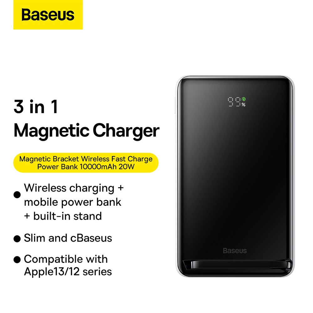 Baseus Magnetic Bracket Wireless Fast Charge Power Bank 10000mAh 20W - i-Station Mobile Phone & Electronic Device Repair and Accessories