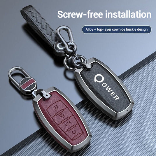 Great Wall Zinc Alloy Leather Car Key Fob Case Cover For GWM Cannon (Pao) Passenger, Commercial