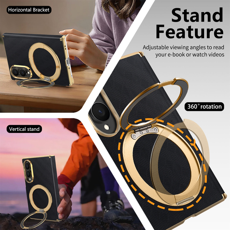 Load image into Gallery viewer, Samsung Galaxy Z Fold8 (SM-F971) - Premium Electroplated Business Magnetic Stand Case with Hinge Protection

