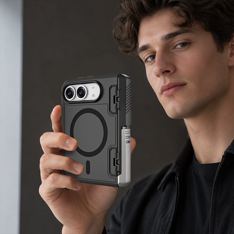 Load image into Gallery viewer, [Built-in Foldable Kickstand] Apple iPhone Duo -  Rugged Drop Proof Magnetic Phone Case
