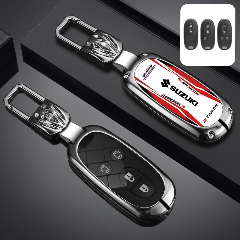Load image into Gallery viewer, Suzuki Stylish Racing-inspired Design Car Key Fob Case Cover For Hustler, SX4, S-Cross, Baleno, Ertiga, Ciaz, Ignis, Kizashi, Swift, Vitara, Alto, Celerio, Brezza
