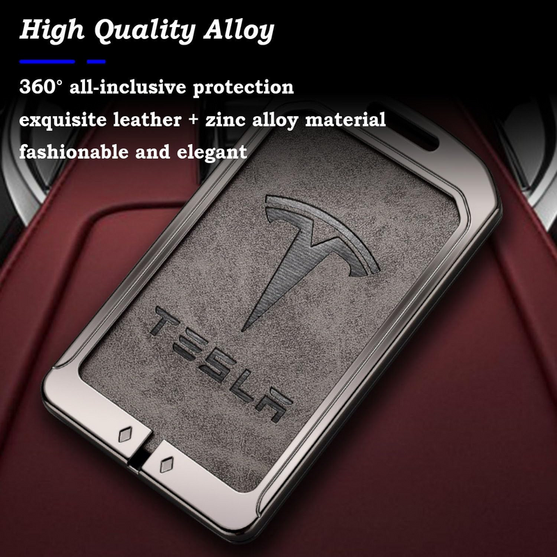 Load image into Gallery viewer, Tesla Metal + PU Leather Smart Key Card Case for Model 3, S, Y, X
