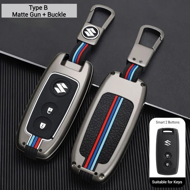 Load image into Gallery viewer, Suzuki Metal Shell &amp; Soft Silicone Full Protection Car Key Fob Case Cover For Swift, Vitara, S-Cross, SX4
