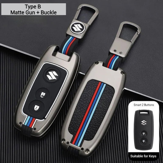 Suzuki Metal Shell & Soft Silicone Full Protection Car Key Fob Case Cover For Swift, Vitara, S-Cross, SX4