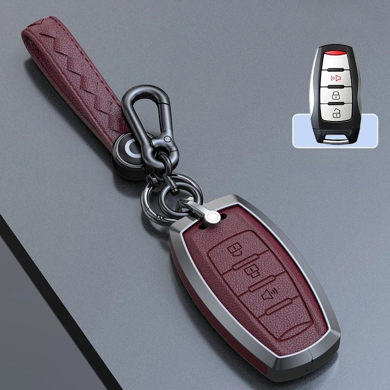 Load image into Gallery viewer, Great Wall Zinc Alloy Leather Car Key Fob Case Cover For GWM Cannon (Pao) Passenger, Commercial

