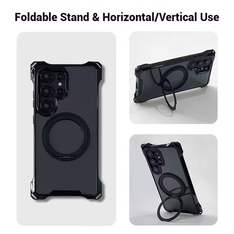 Load image into Gallery viewer, [Four-corner Cutouts] Samsung Galaxy A56 - 360° Rotatable Stand TPU Phone Case With Lanyard
