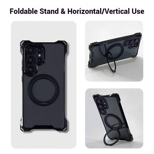 [Four-corner Cutouts] Samsung Galaxy A56 - 360° Rotatable Stand TPU Phone Case With Lanyard