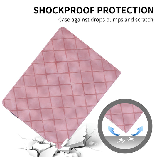 [With Card Slot] Samsung Galaxy Tab S10 FE Plus (2025) 13.1" - Diamond Pattern Leather Shockproof Case