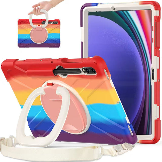 Samsung Galaxy Tab S7 Plus/S7 FE/S8 Plus 12.4" - Multifunctional Shockproof Heavy Duty Series Case With Shoulder Strap