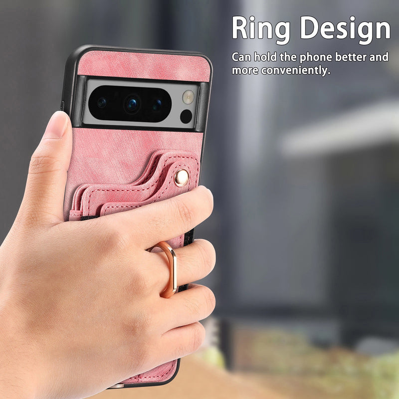 Load image into Gallery viewer, [With Card Slot] Google Pixel 9/A/Pro/XL - Vintage Detachable Wallet Shockproof Stand Phone Case

