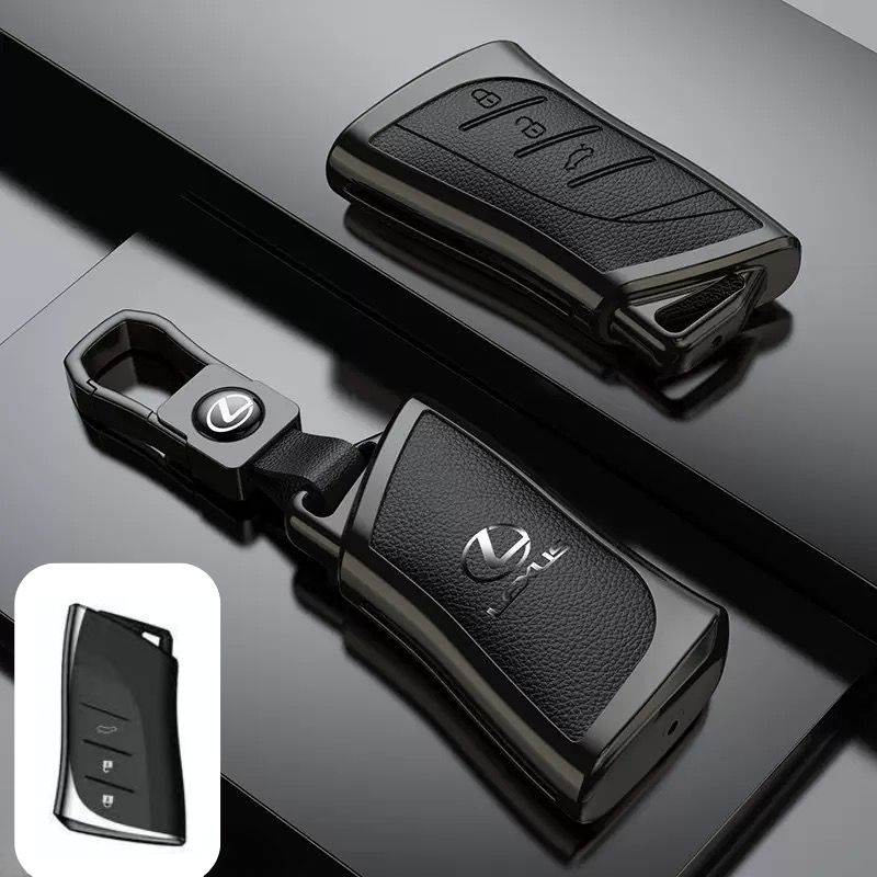Load image into Gallery viewer, Lexus Zinc Alloy + PU Leather Car Key Fob Case Cover For ES200, ES300, RX350, NX350H, LS500H
