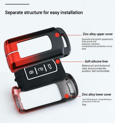 Mitsubishi Zinc Alloy + Silicone Car Key Fob Case Cover For Outlander, Eclipse Cross, ASX, Pajero, Lancer - i-Station Mobile Phone & Electronic Device Repair and Accessories