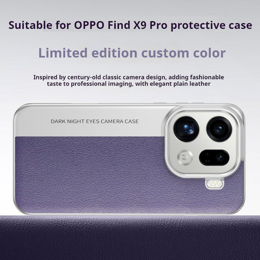 OPPO Find X9/Pro - Camera-Style Leather Texture Shockproof & Stylish Hard Shell