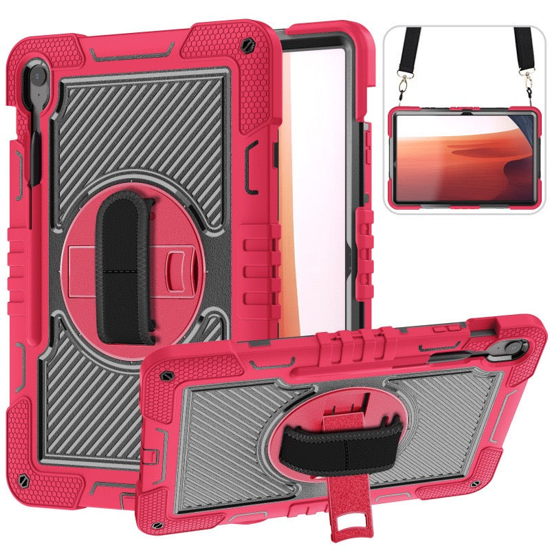 Load image into Gallery viewer, [Built-in Stand] Samsung Galaxy Tab S10 FE Plus (2025) 13.1&quot; - 360 Degree Rotating Shockproof Protection Case With Hand &amp; Shoulder Strap
