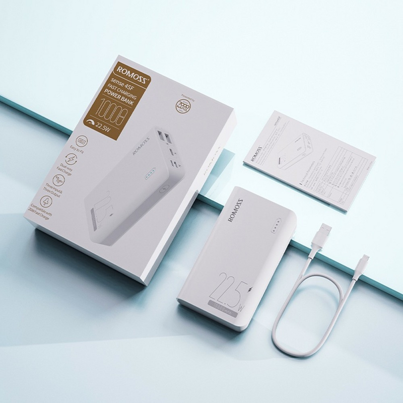 Load image into Gallery viewer, Romoss Sense4SF 22.5W 10000mAh Mini Power Bank - White
