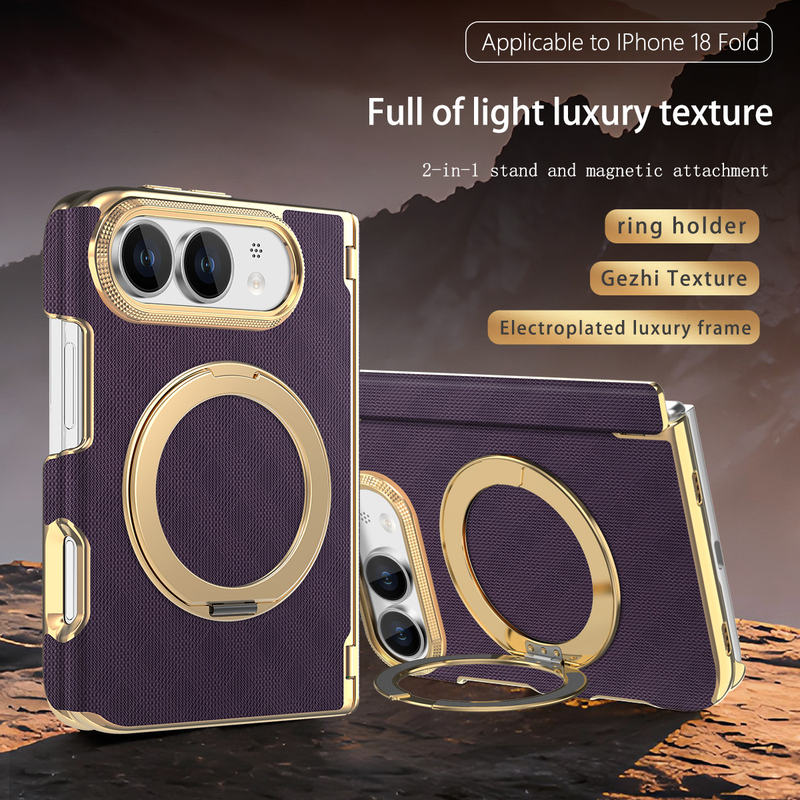 Load image into Gallery viewer, Apple iPhone Duo - PU Leather Magnetic Rotating Stand with Hinge Protection Back Cover
