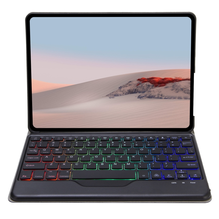 Load image into Gallery viewer, [With Backlit] Microsoft Surface Go 1/2/3/4 - Wood Grain Full Covered Flip Case With Wireless Bluetooth Touch Keyboard
