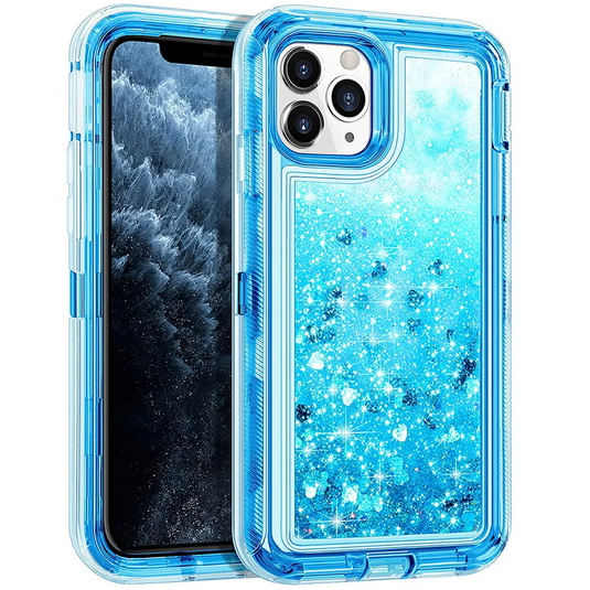 Apple iPhone 11/Pro/Max Glitter Clear Transparent Liquid Sand Watering Case