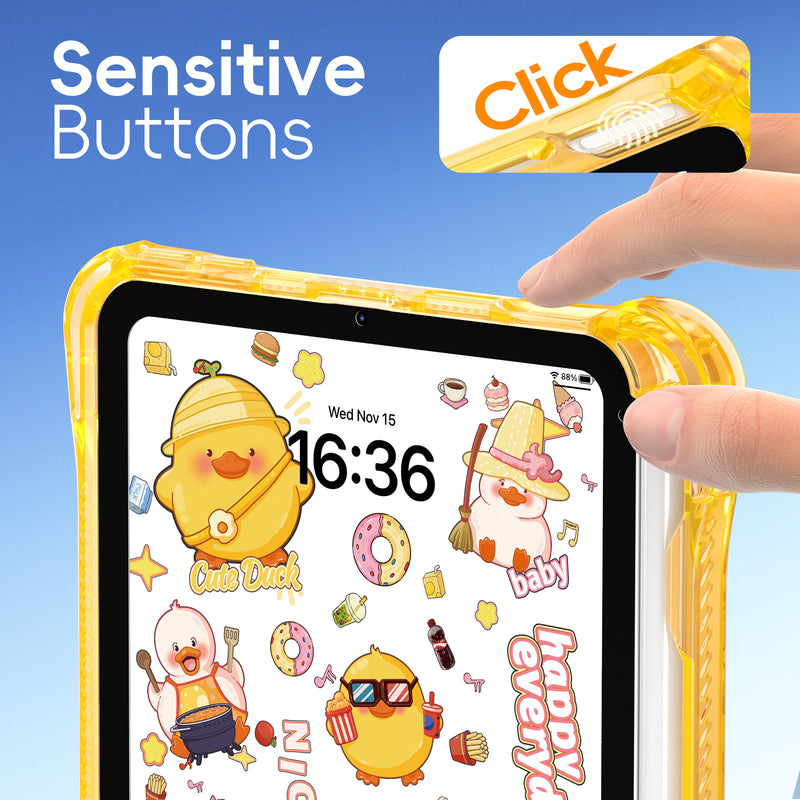 Load image into Gallery viewer, [Built-in Pen Slot][With Shoulder Strap] Apple iPad Mini 6/7 8.3&#39;&#39; 6/7th Gen (2021/2024) Cartoon Kids Transparent Anti-Drop Protective Stand Case

