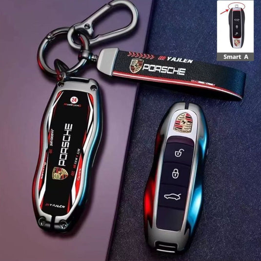 Porsche Stylish Racing-inspired Design Car Key Fob Case Cover For Cayenne, Macan, Panamera, 911, Taycan