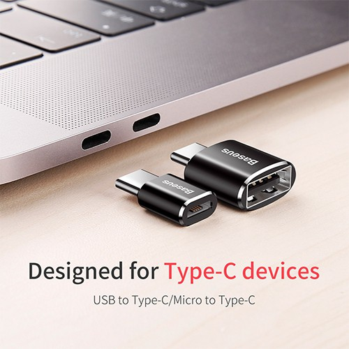 Load image into Gallery viewer, Baseus Mini USB Female to Type-C Male Adapter Converter Black
