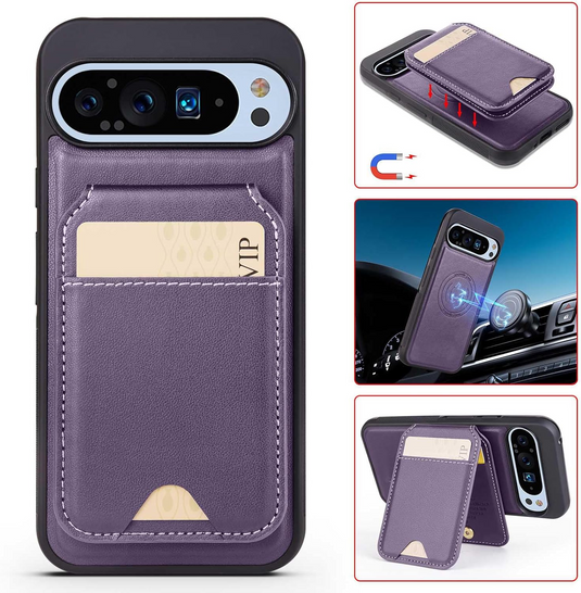 [2 in 1 Detachable] Google Pixel 8/Pro/8A - Leather Shockproof Card Holder Wallet Series Case