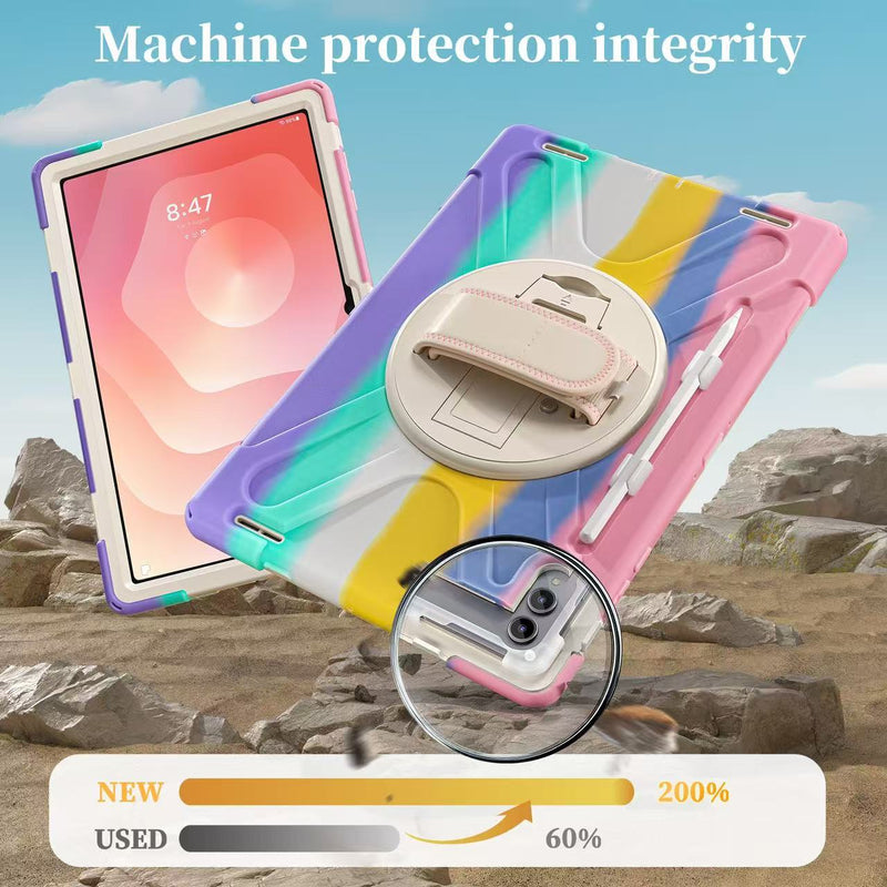 Load image into Gallery viewer, Samsung Galaxy Tab S11 Ultra (2025) 14.6&quot; - Heavy Duty 360 Degree Rotate Stand Hand Strap Case With Shoulder Strap

