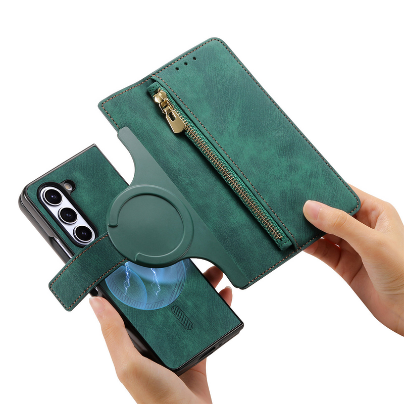 Load image into Gallery viewer, [With Card Slot] Samsung Galaxy Z Fold7 - Multi-functional Leather Wallet Case With Magnetic Flip Cover
