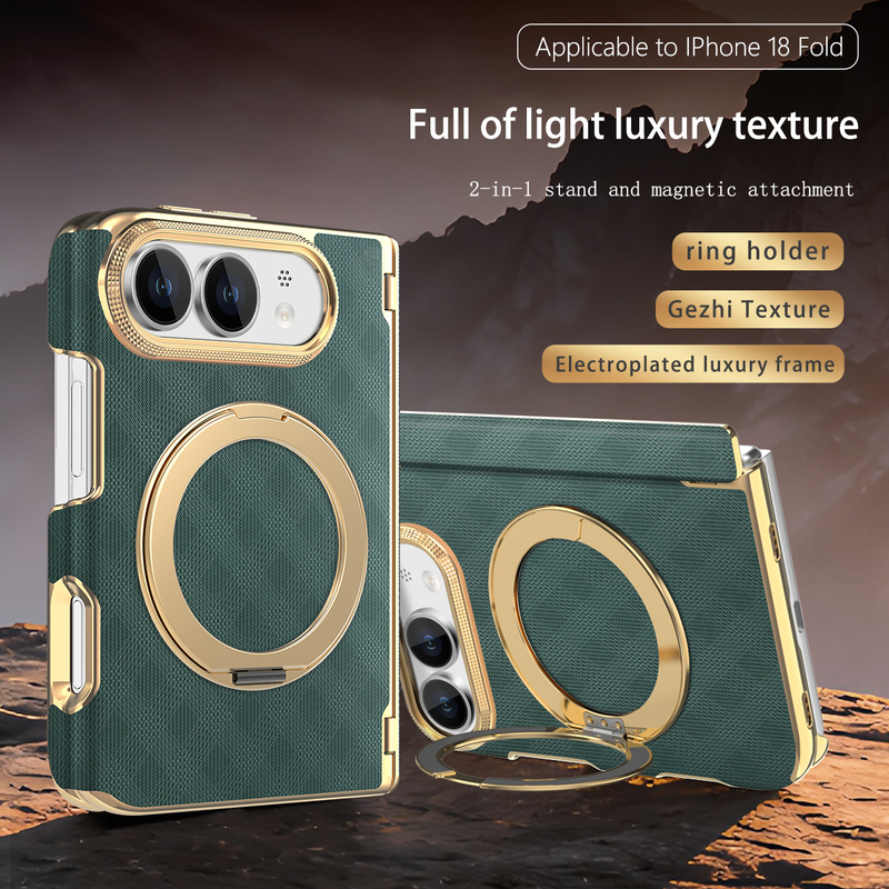 Load image into Gallery viewer, Apple iPhone Duo - PU Leather Magnetic Rotating Stand with Hinge Protection Back Cover
