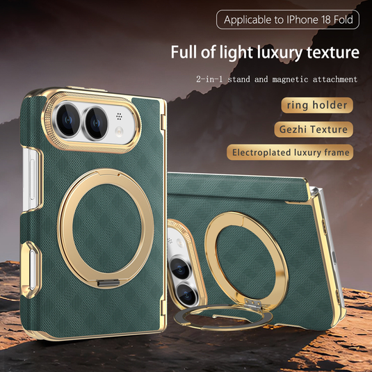 Apple iPhone Duo - PU Leather Magnetic Rotating Stand with Hinge Protection Back Cover