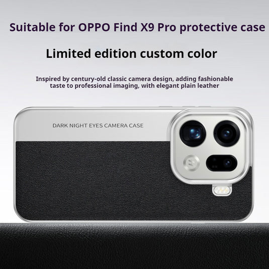 OPPO Find X9/Pro - Camera-Style Leather Texture Shockproof & Stylish Hard Shell